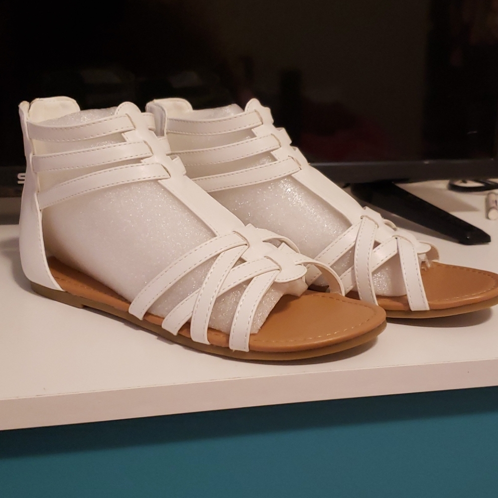 Gladiator White Sandals. Never Worn